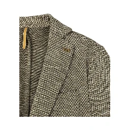 Beige Cotton Men Jacket