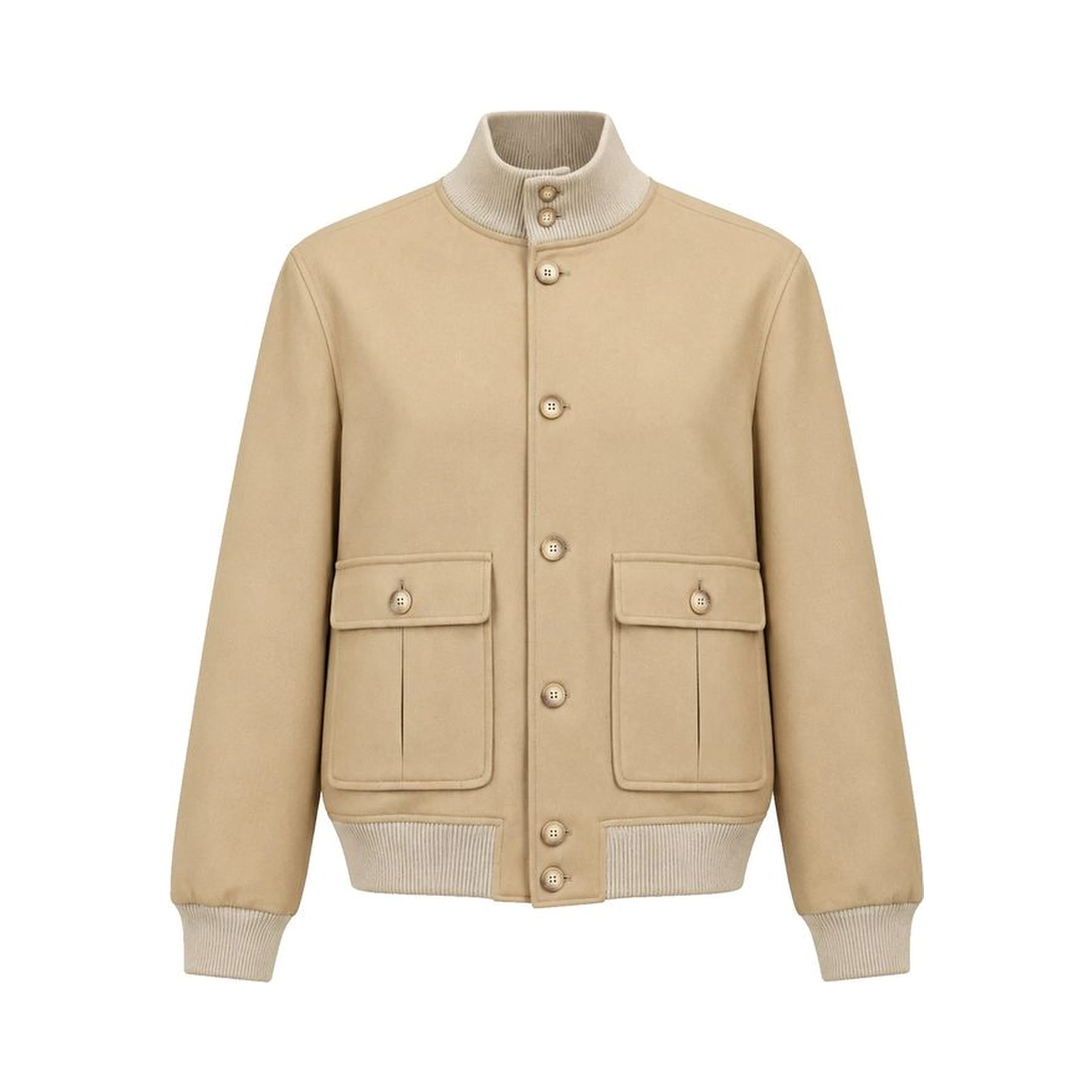 Beige Virgin Wool Bomber