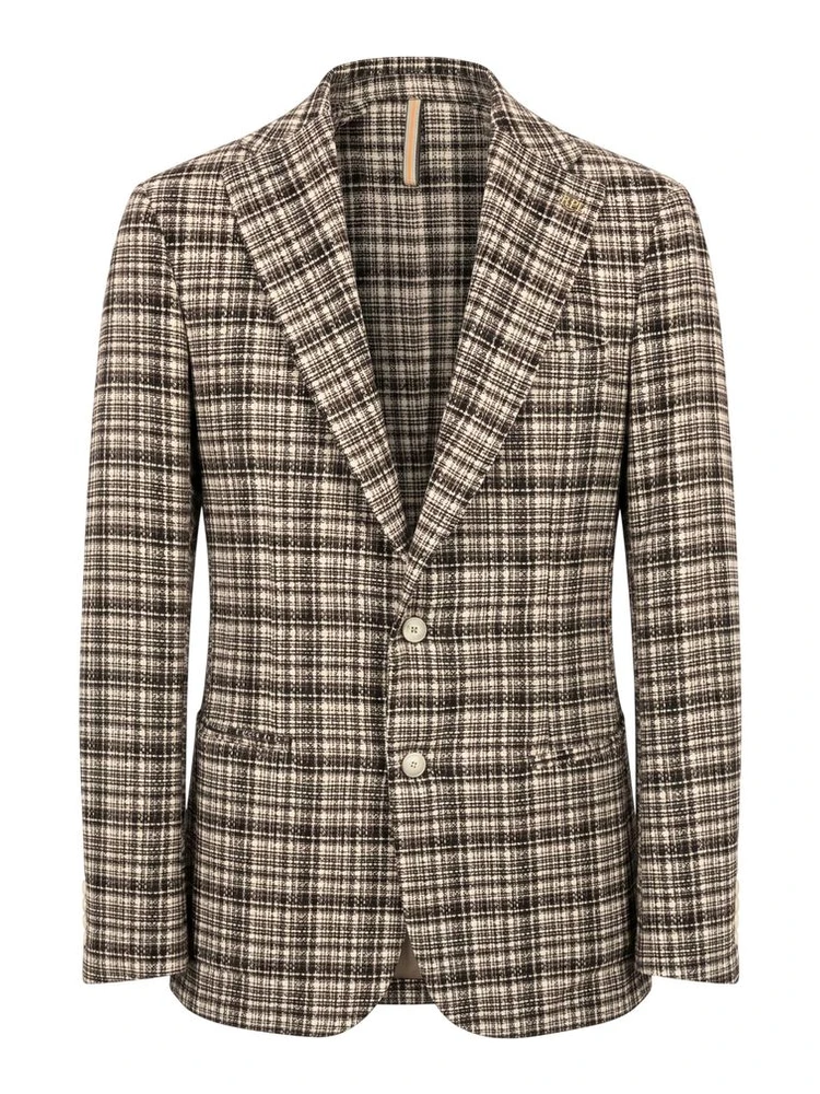 Brown Cotton Men Jacket
