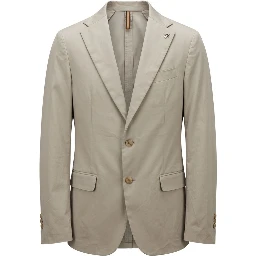 Beige Cotton Men's Jacket