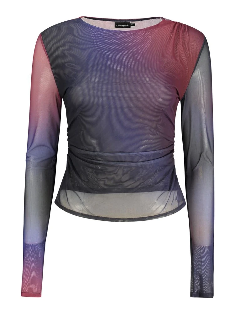 Blue Polyester T-Shirt