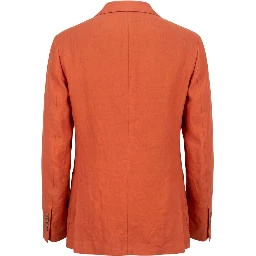Orange Linen Men Jacket