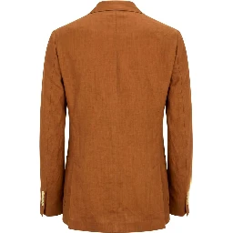 Brown Linen Men's Jacket