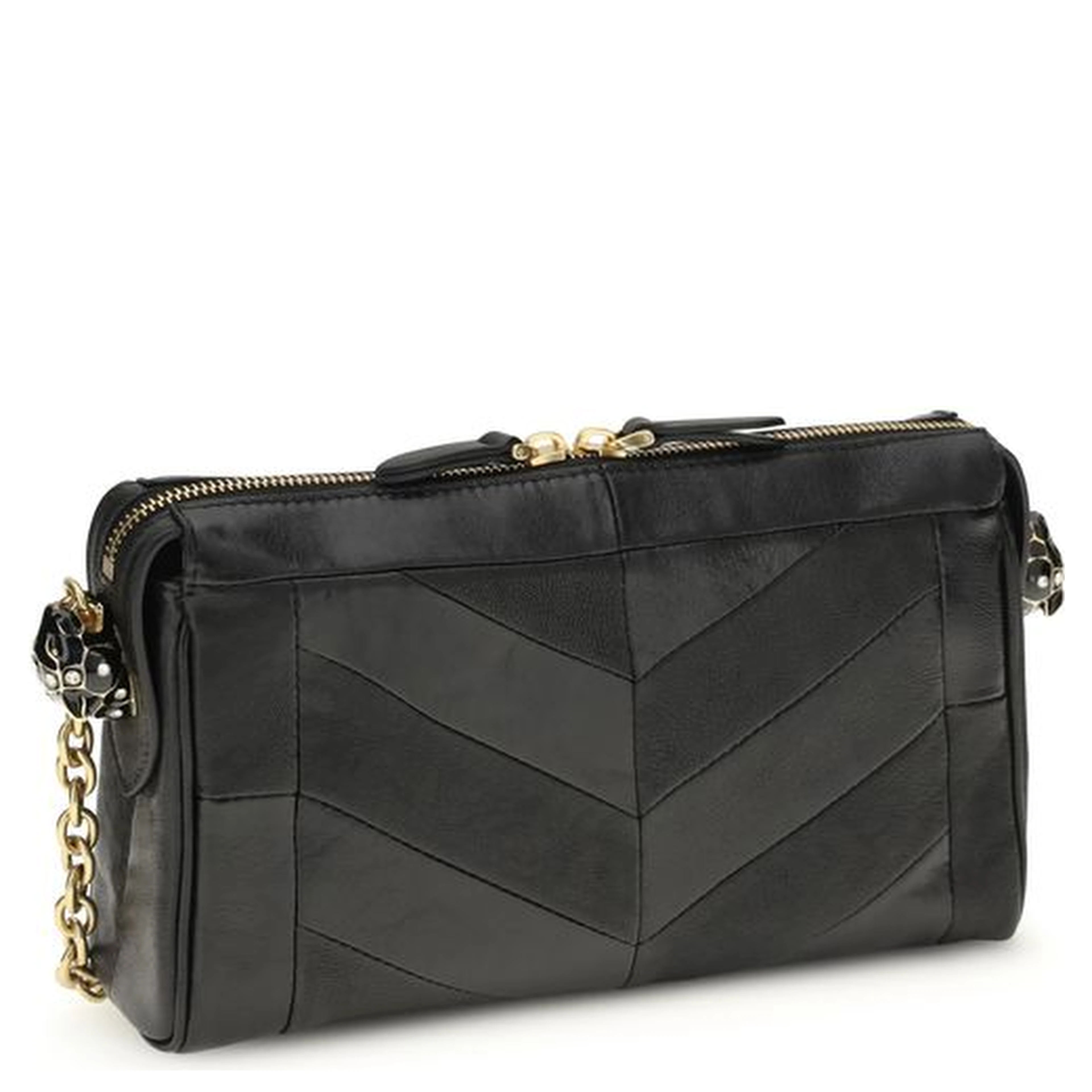 Black Napa Leather / Calf Bos Taurus Shoulder Bag