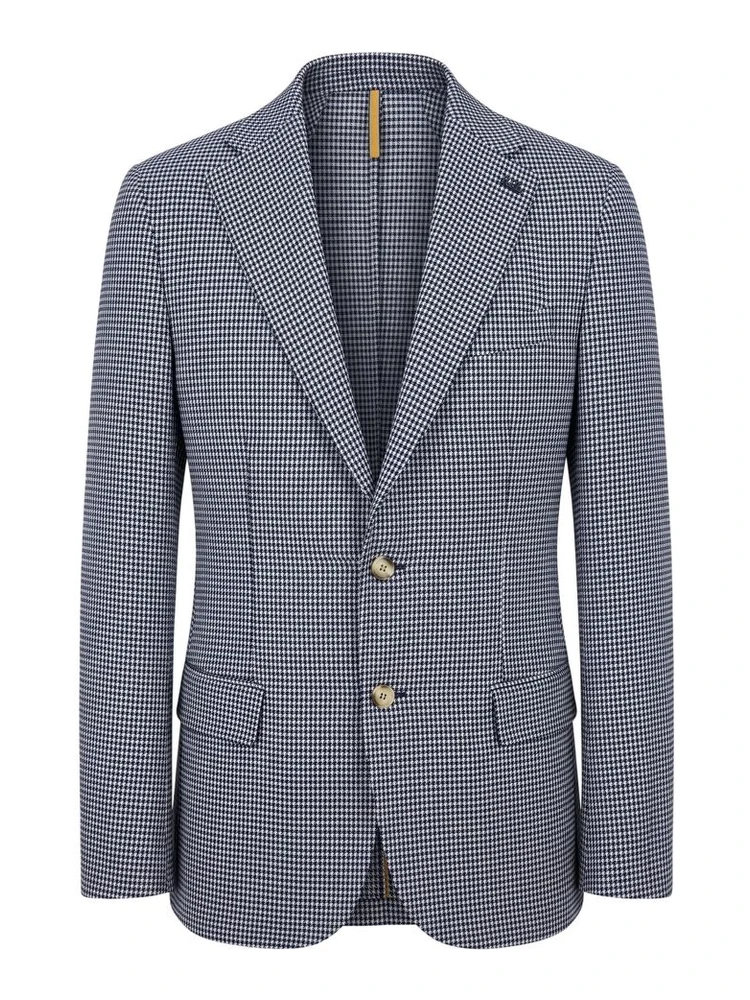 Blue Cotton Men Jacket