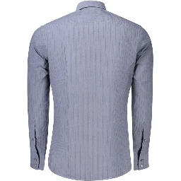 Blue Cotton Mens Shirt