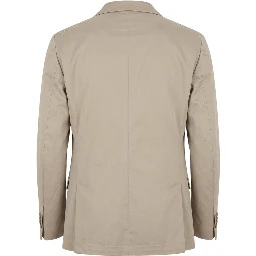 Beige Cotton Men's Jacket