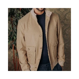 Beige Virgin Wool Bomber