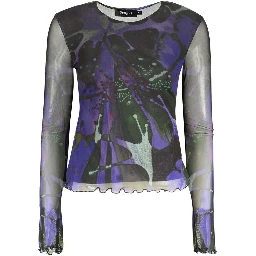 Blue Polyester T-Shirt