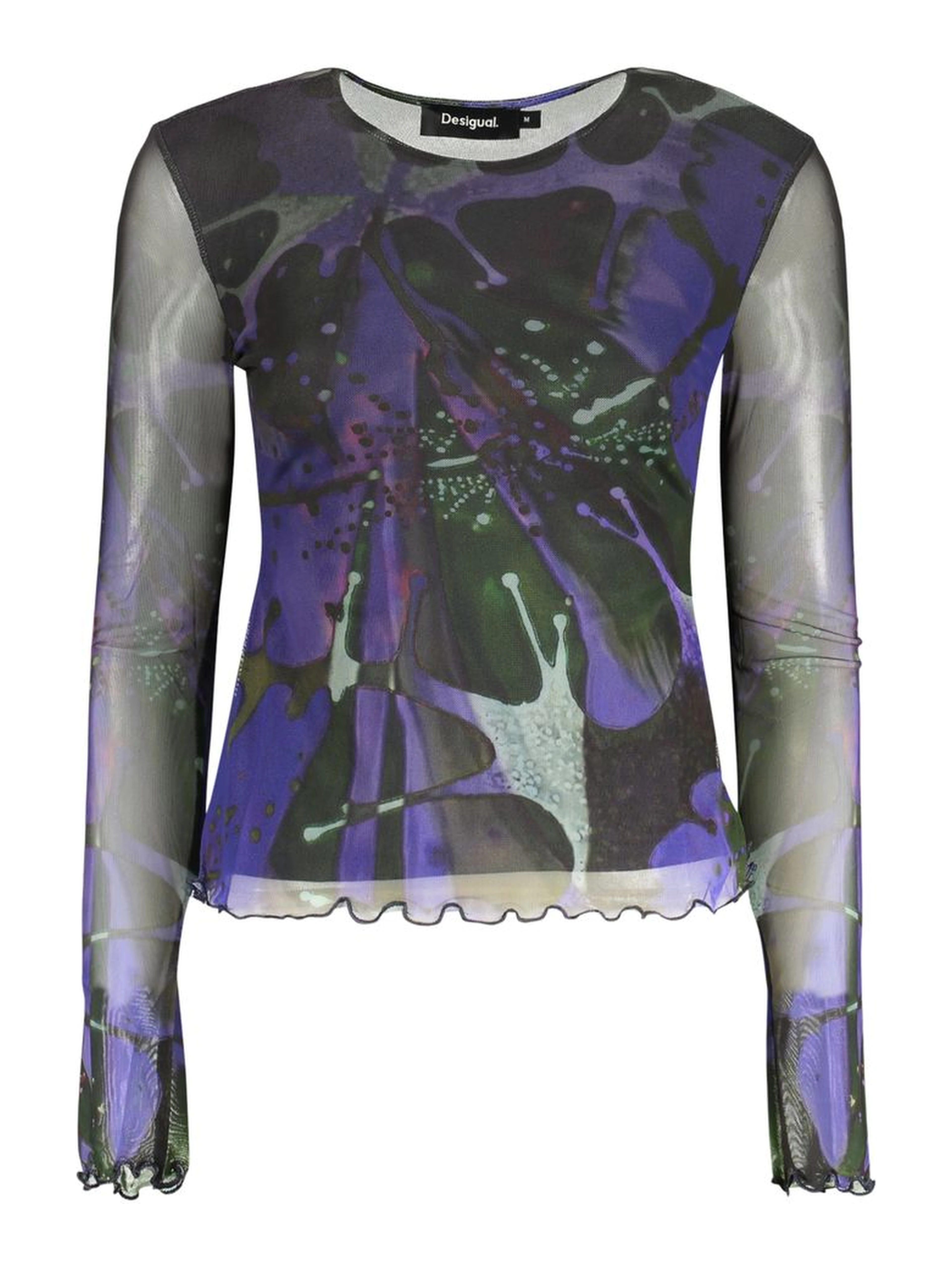 Blue Polyester T-Shirt