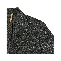 Blue Viscose Men Jacket