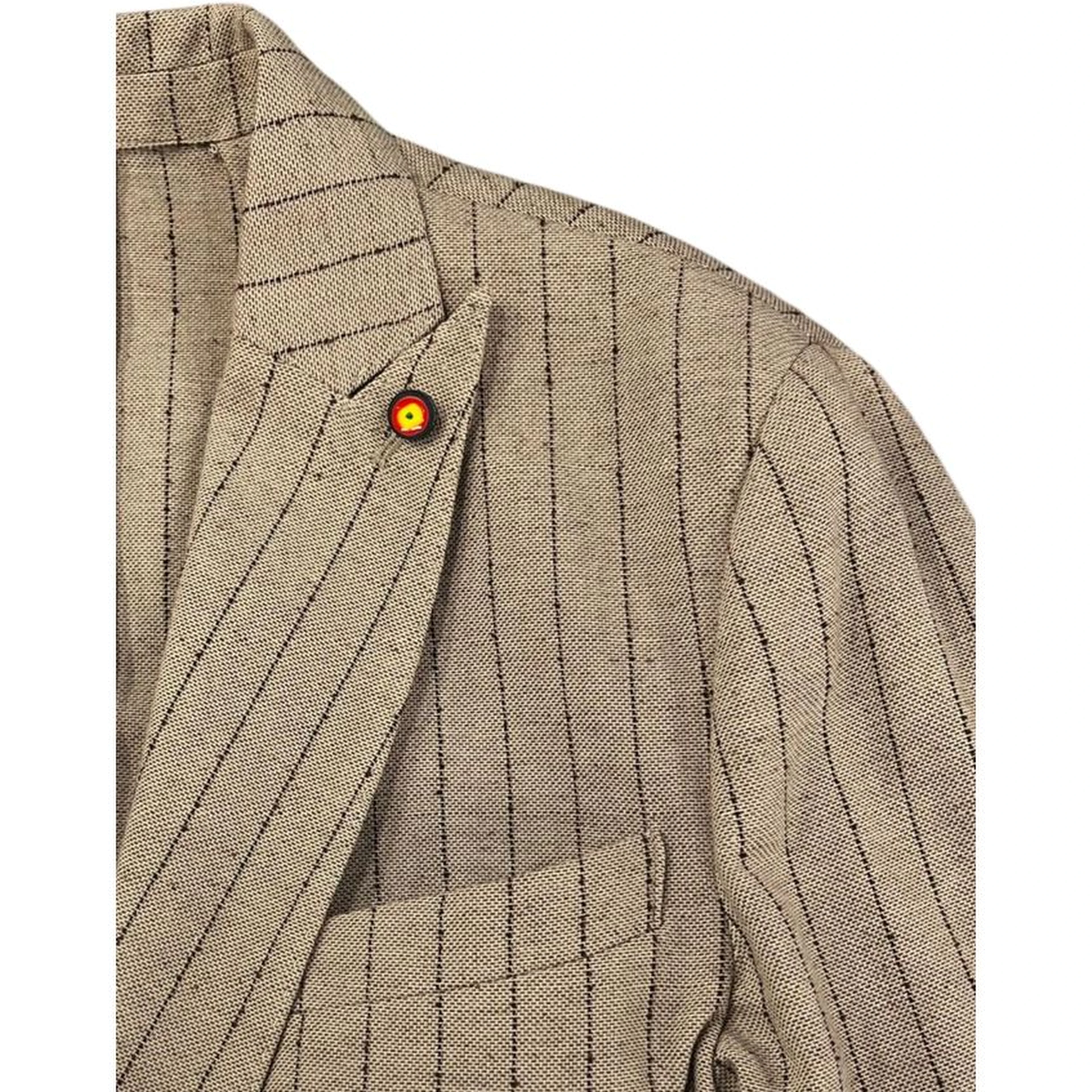 Beige Linen Men Jacket