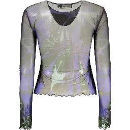 Blue Polyester T-Shirt