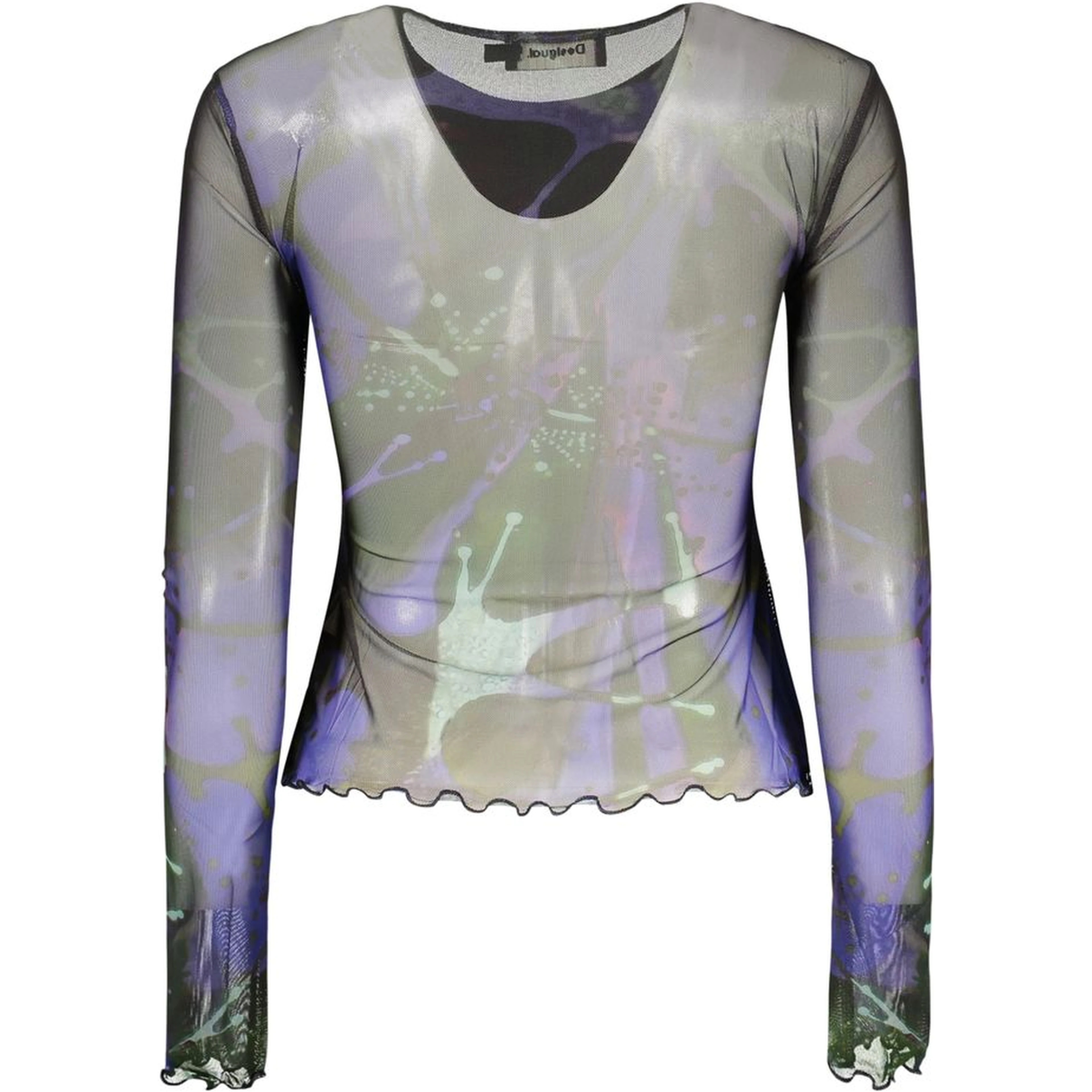 Blue Polyester T-Shirt