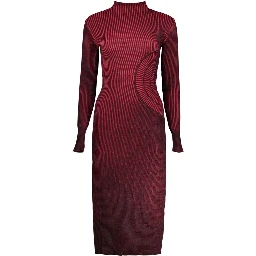 Red Polyester Casual Dress