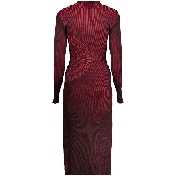 Red Polyester Casual Dress