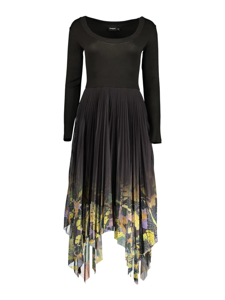 Black Polyester Casual Dress