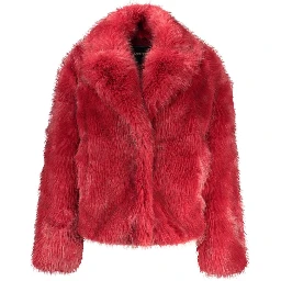 Red Polyester Full-Length Jacket