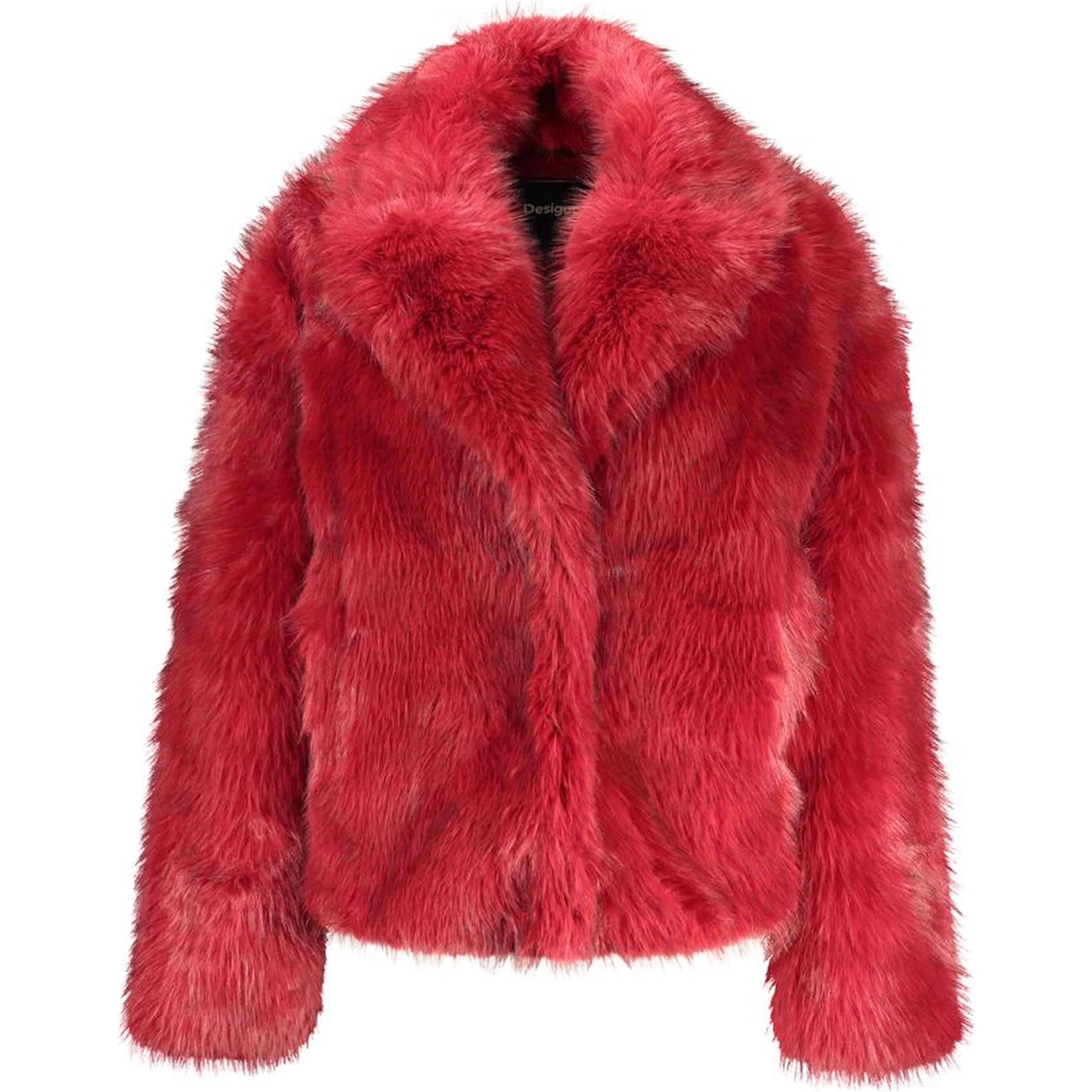 Red Polyester Full-Length Jacket
