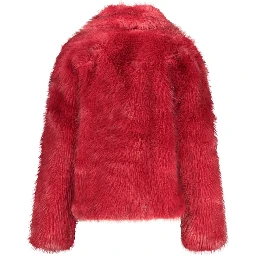 Red Polyester Full-Length Jacket