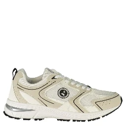 White Polyester Athletic Sneakers