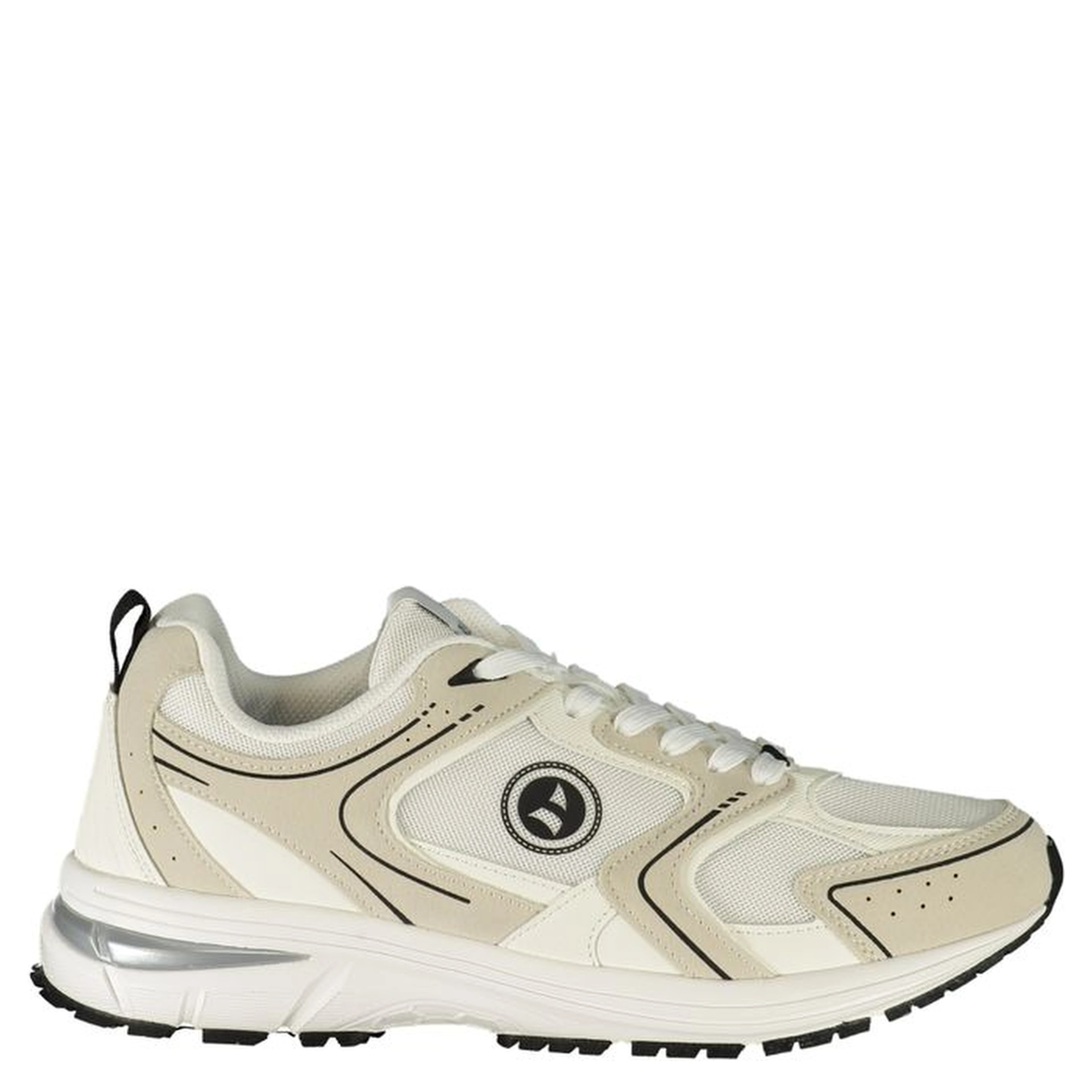 White Polyester Athletic Sneakers