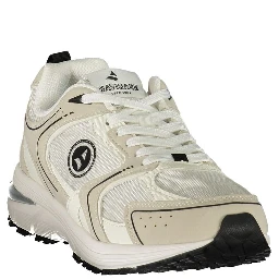 White Polyester Athletic Sneakers