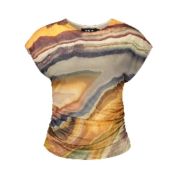 Beige Elastane T-Shirt