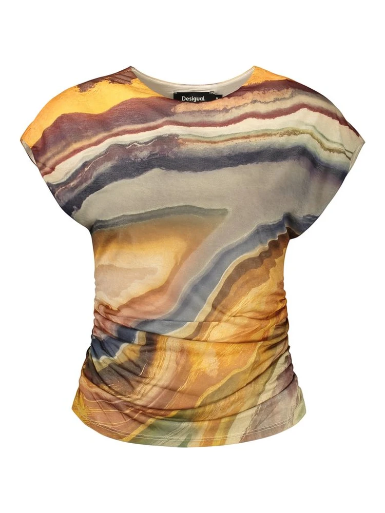 Beige Elastane T-Shirt
