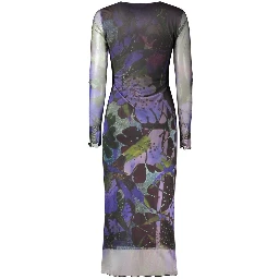 Purple Polyester Casual Dress