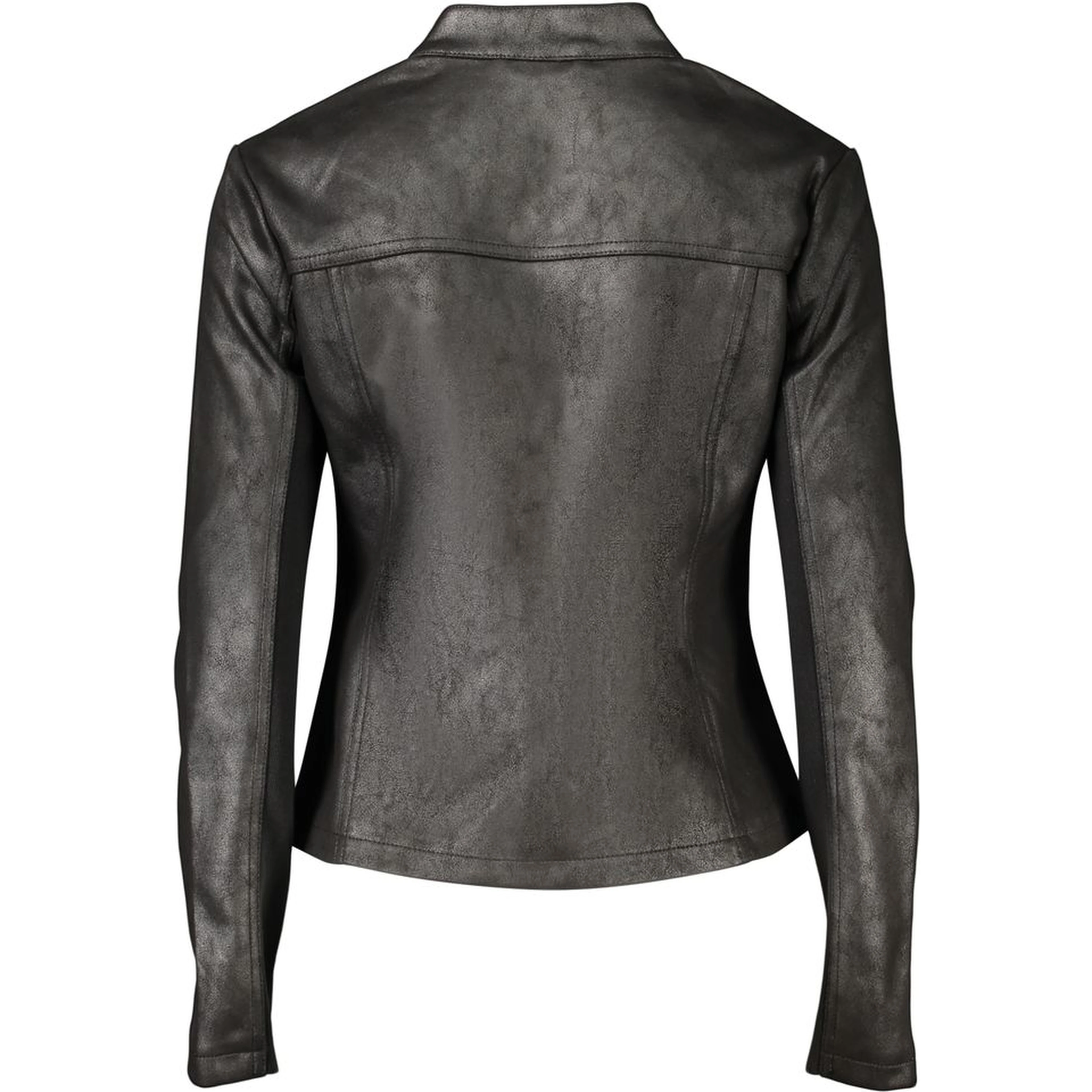 Black Polyester Biker Jacket