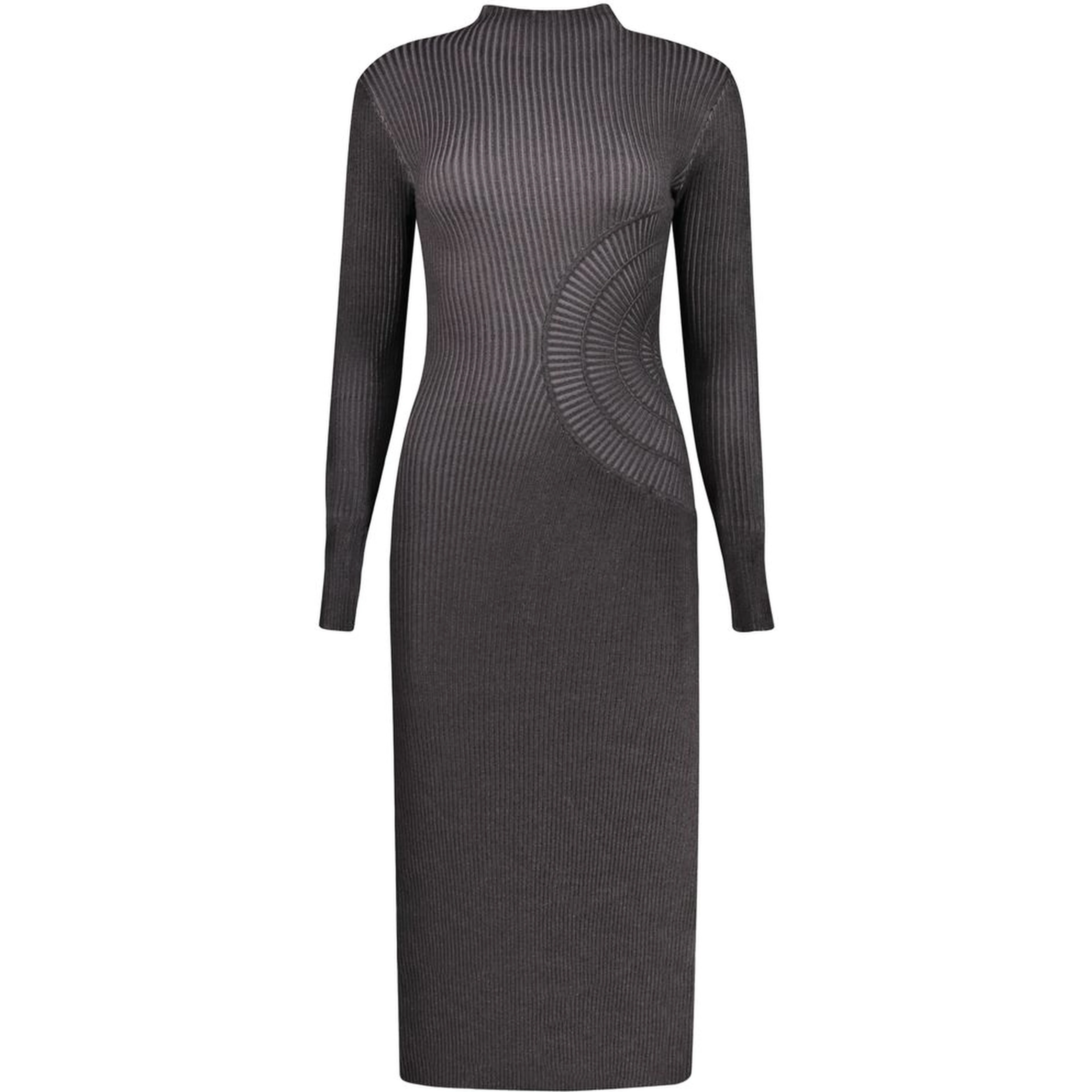 Black Polyester Casual Dress