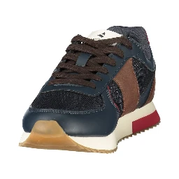 Blue Polyester Athletic Sneakers