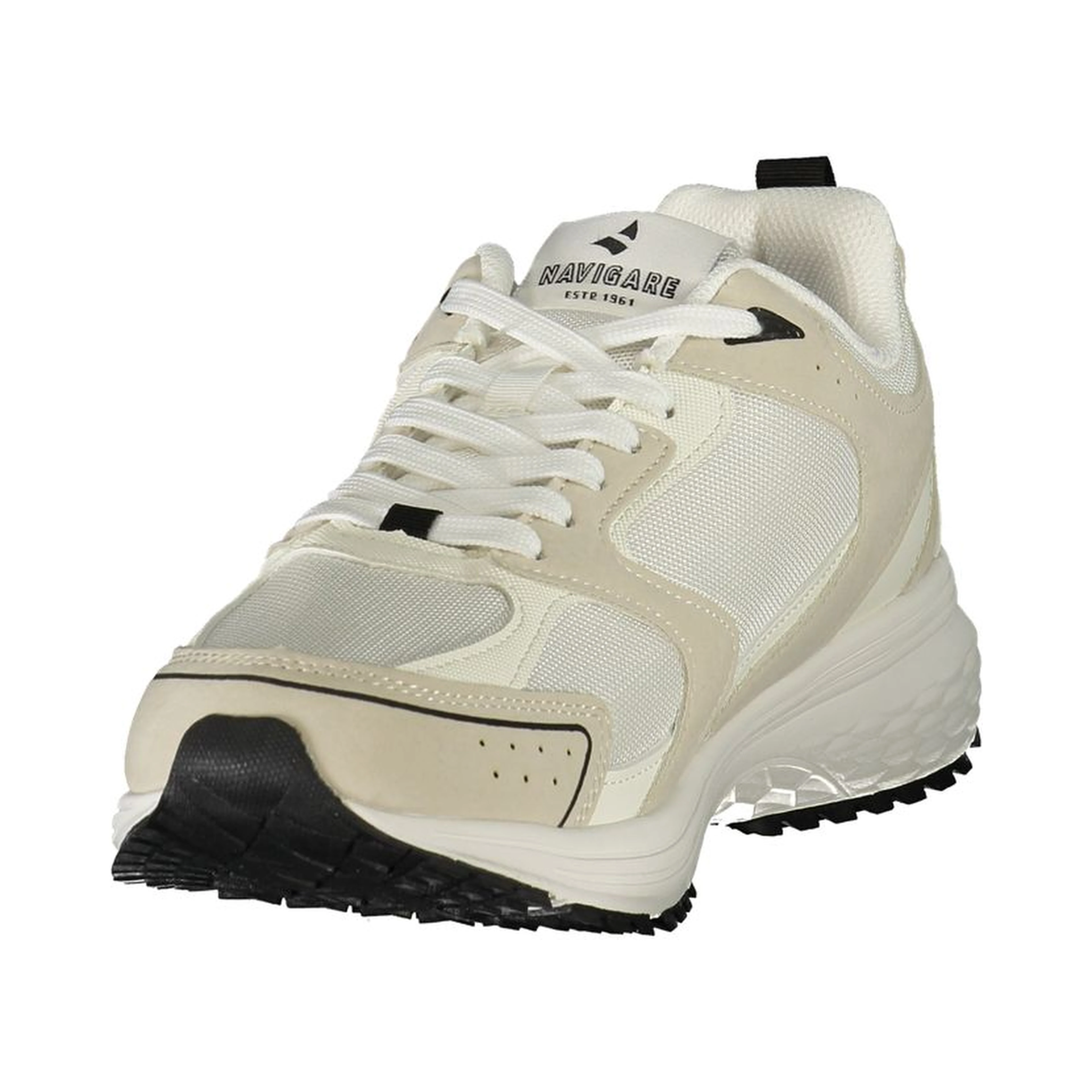 White Polyester Athletic Sneakers