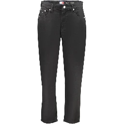 Black Cotton Mom Jeans