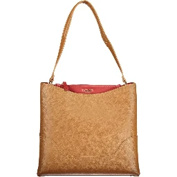Brown Polyurethane Women's Bag