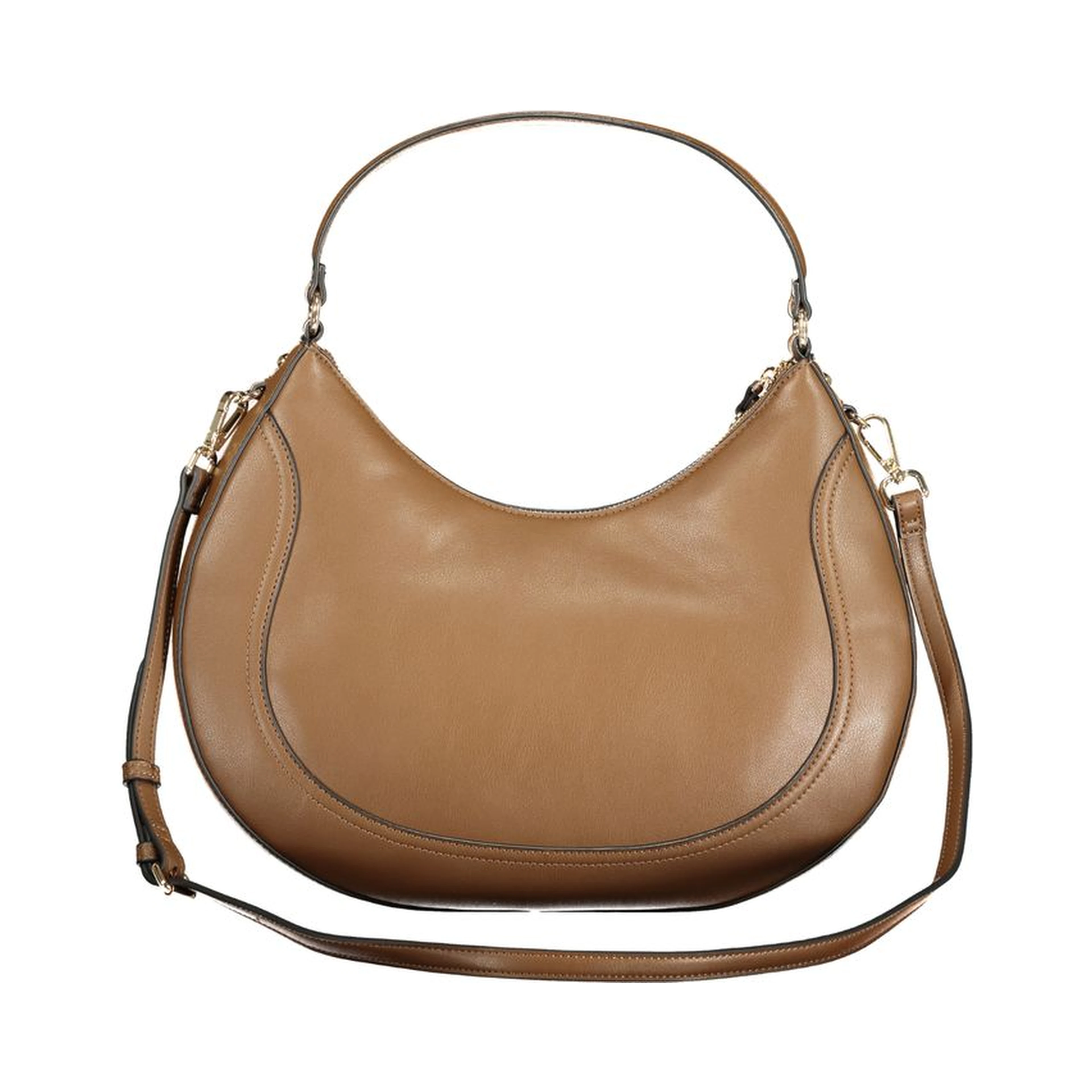 Brown Polyurethane Women's Bag