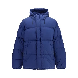 Blue Nylon Full-Length Jacket