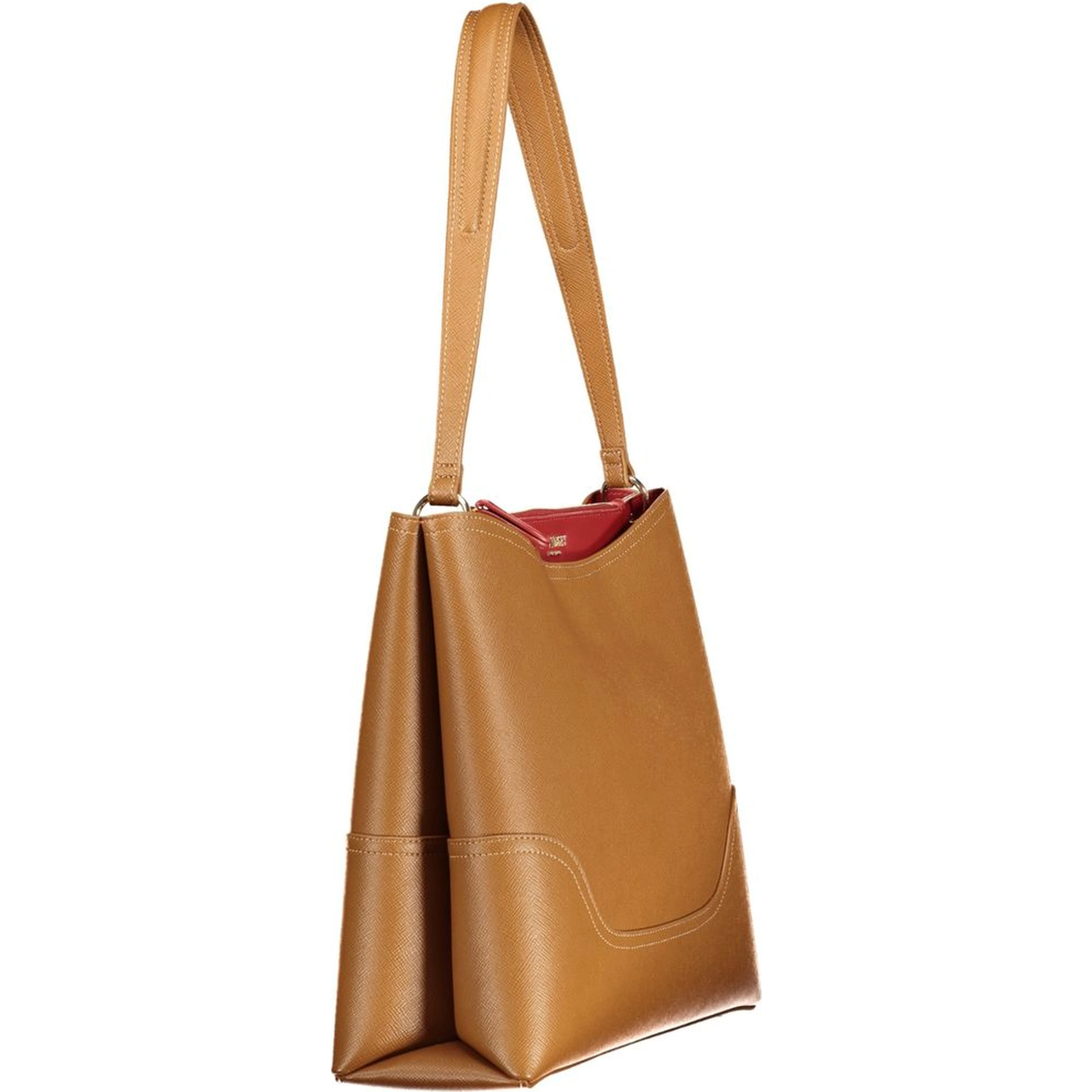 Brown Polyurethane Women's Bag