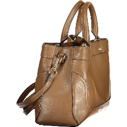 Brown Polyurethane Women's Bag