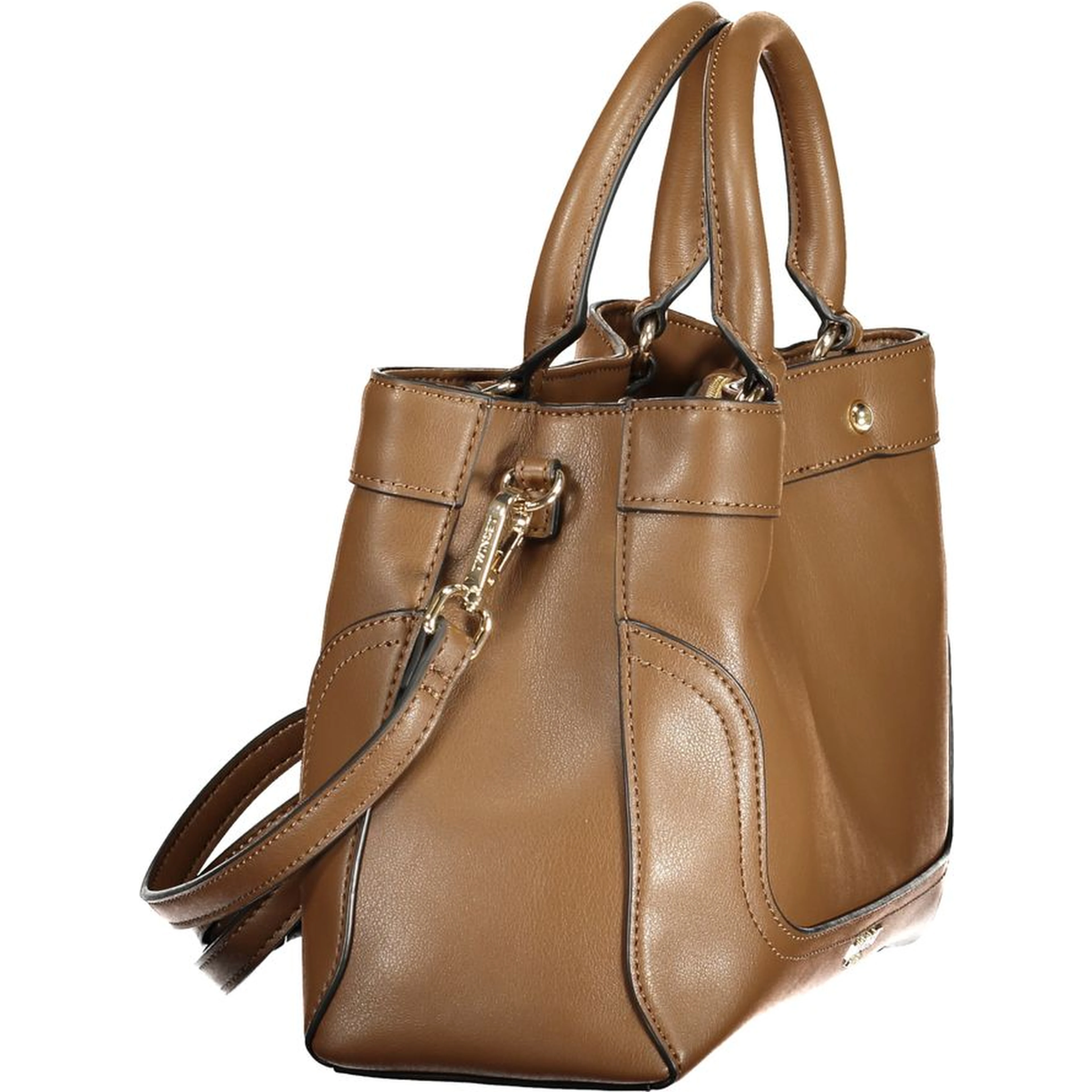 Brown Polyurethane Women's Bag