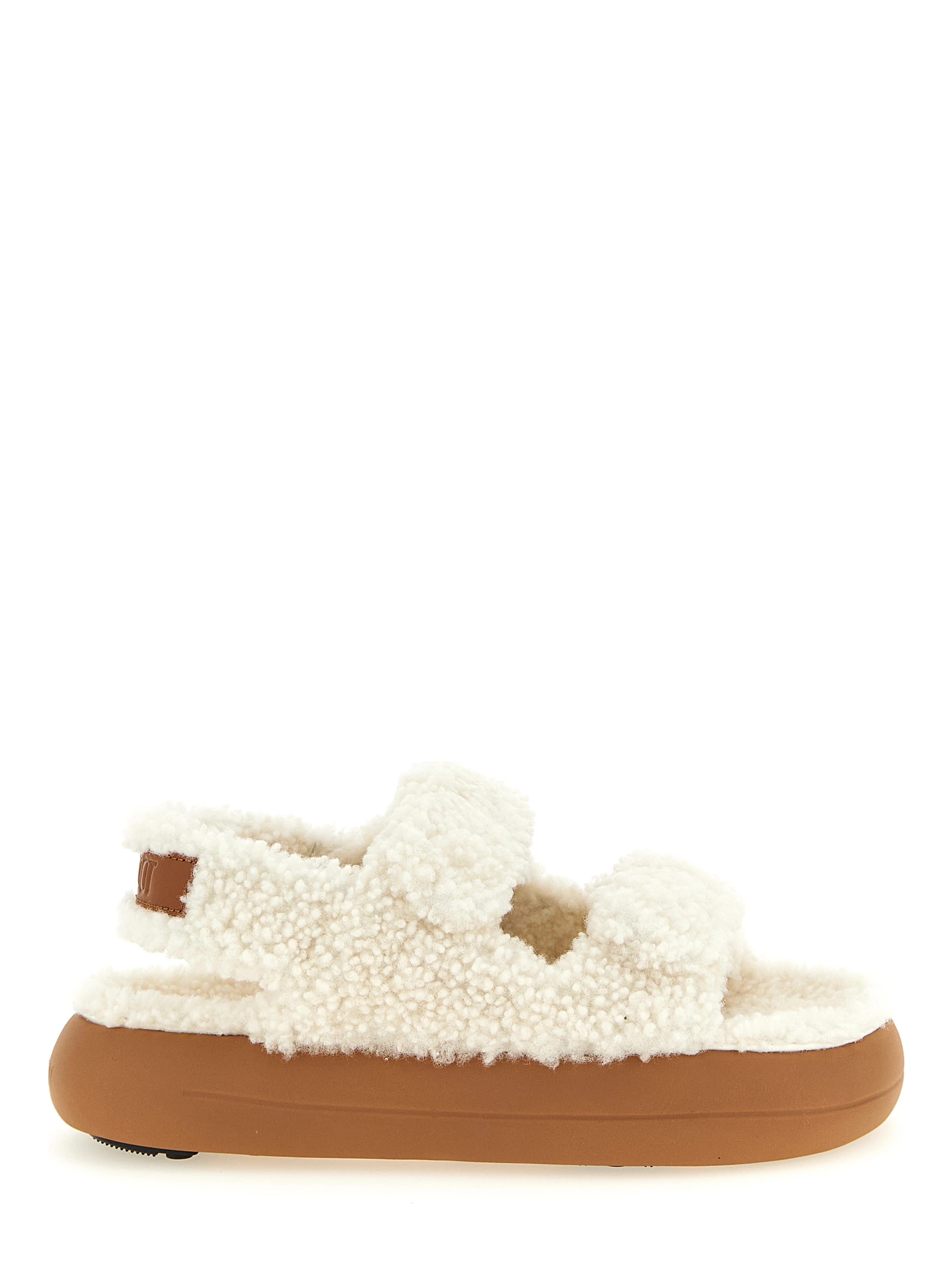 White Lambskin Flat Sandals