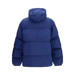 Blue Nylon Full-Length Jacket