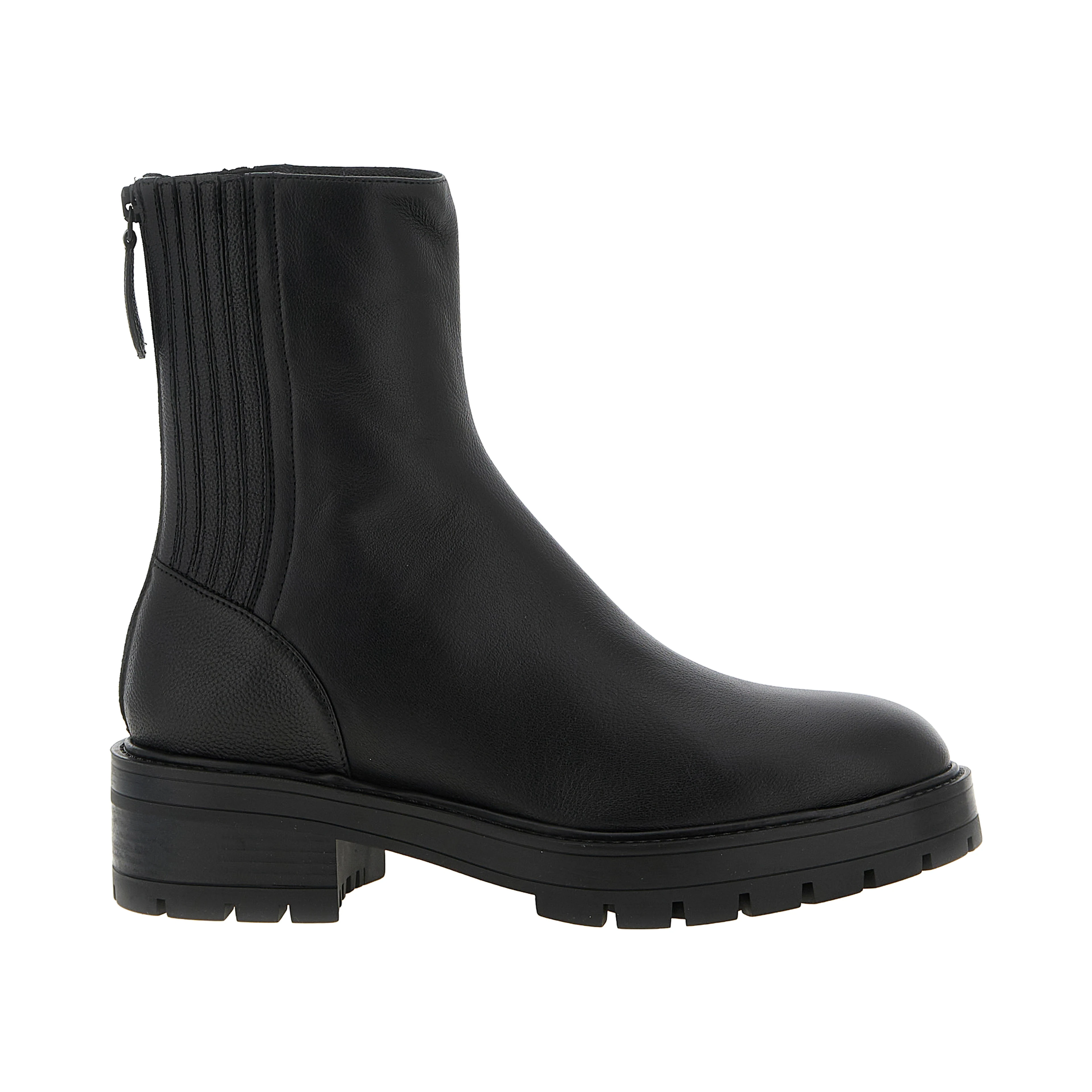 Black Calfskin Ankle Boots