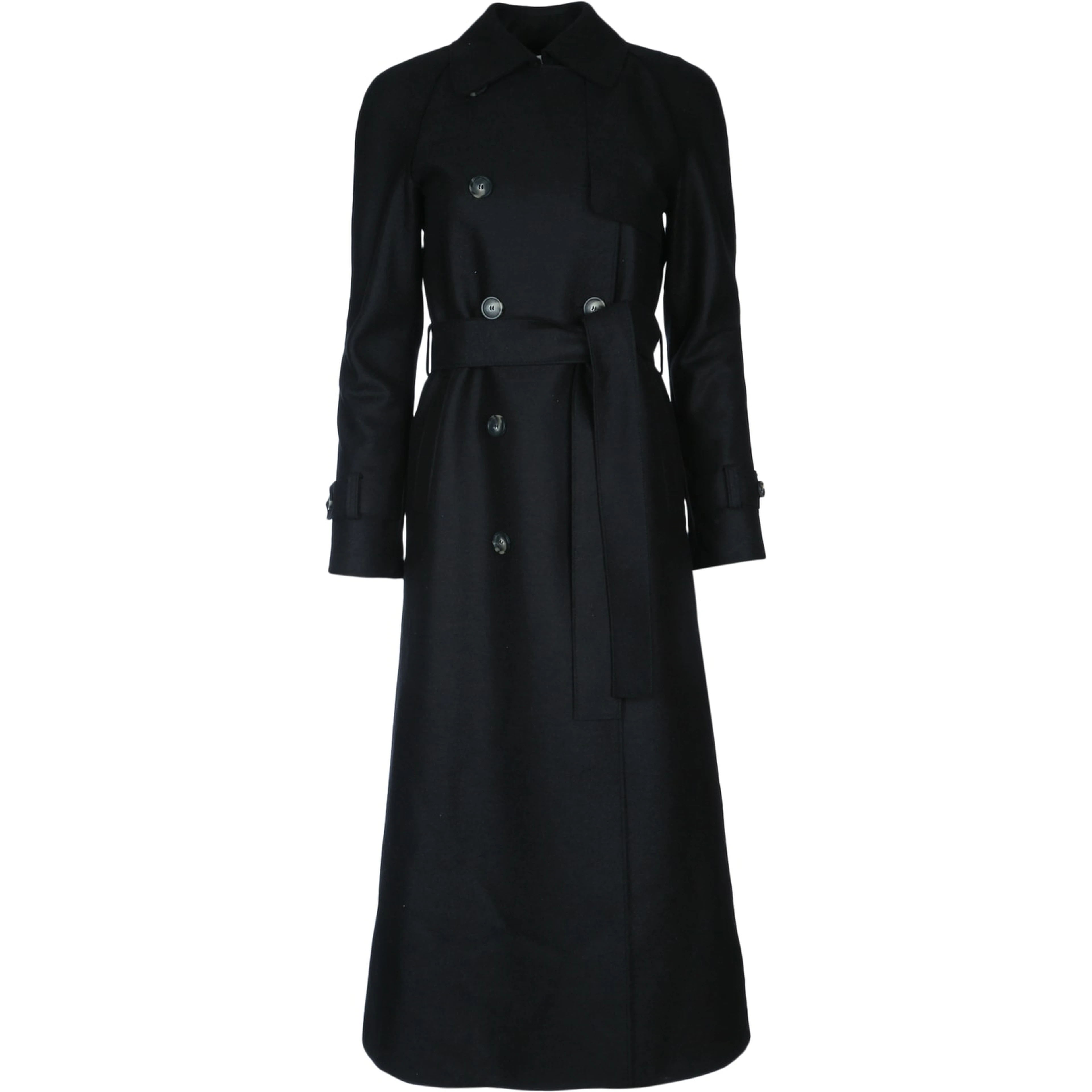 WOMEN LONG RAGLAN TRENCH LIGHT PRESSED WOOL