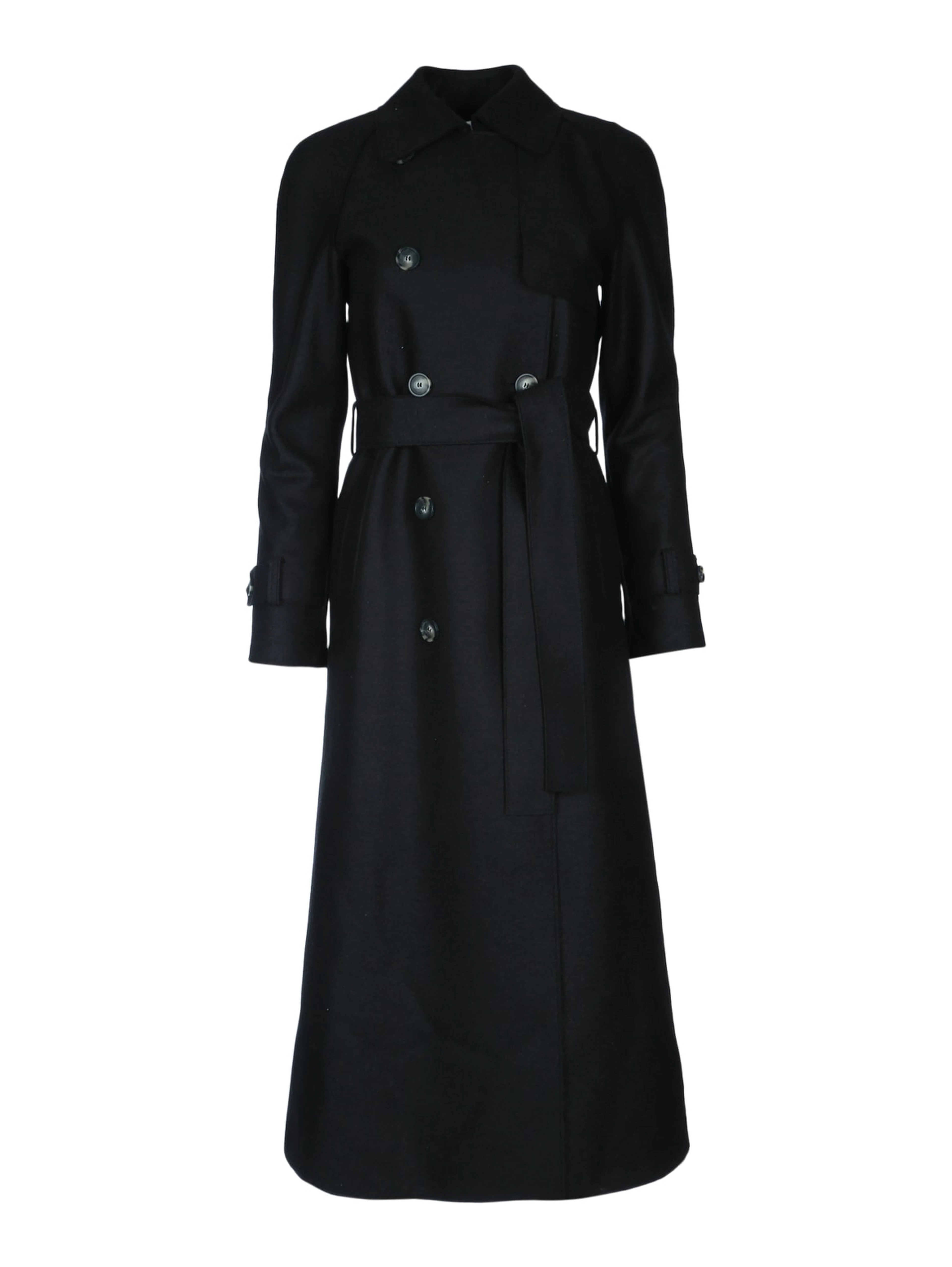 WOMEN LONG RAGLAN TRENCH LIGHT PRESSED WOOL