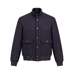 Blue Virgin Wool Bomber