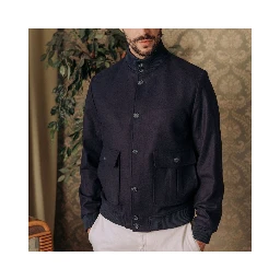 Blue Virgin Wool Bomber