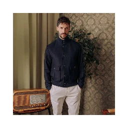 Blue Virgin Wool Bomber