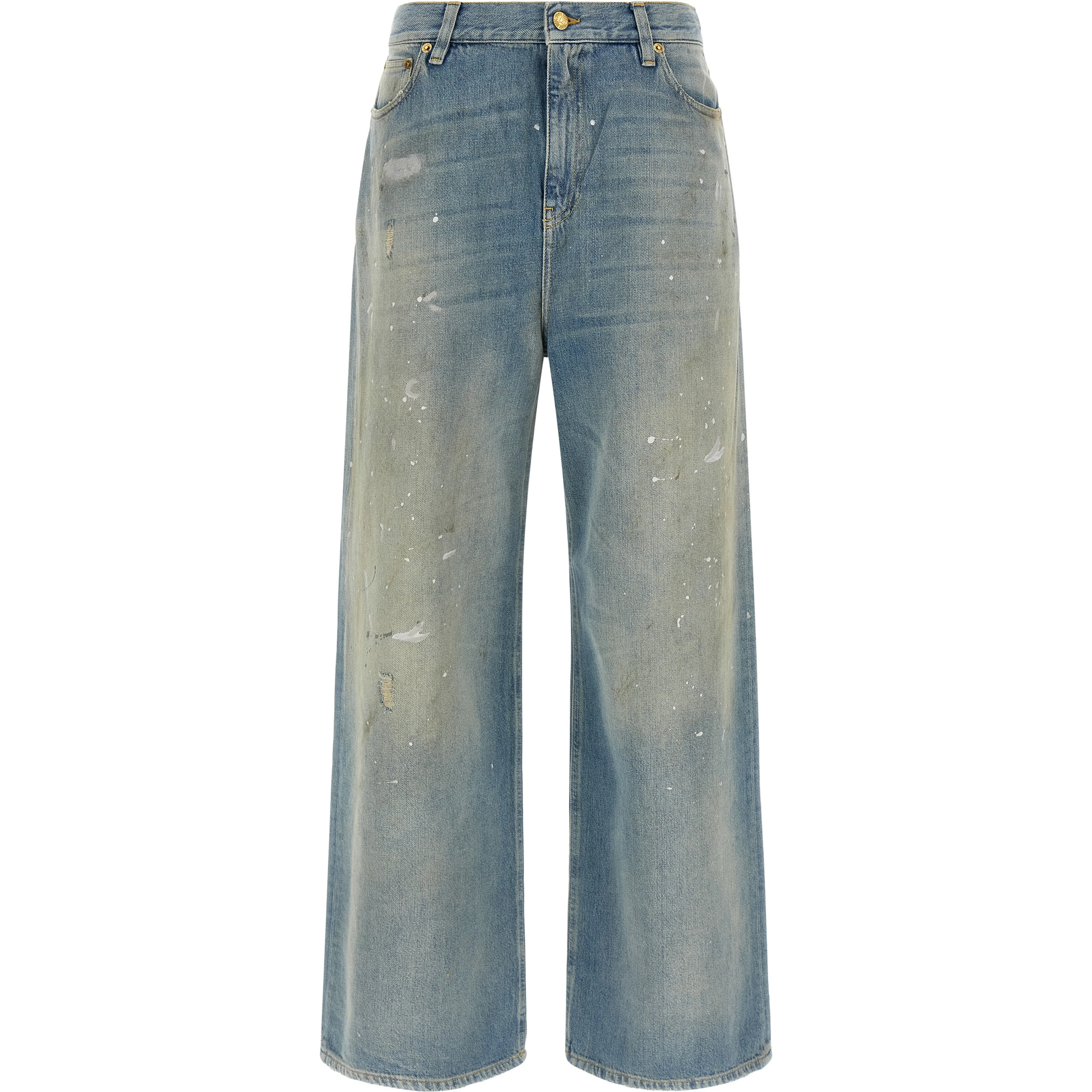 Blue Cotton Boyfriend Jeans